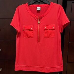 Anne Klein Vibrant Red Blouse